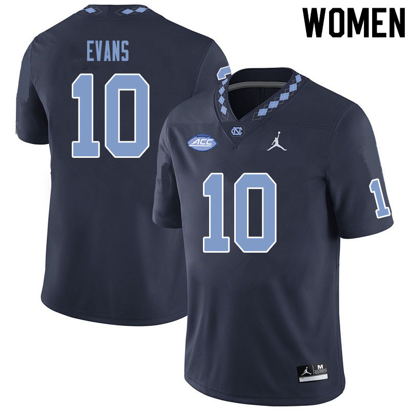 Women #10 Desmond Evans North Carolina Tar Heels College Football Jerseys Sale-Black